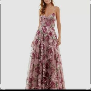 Macy's Floral Maxi Dress in Pink and Green
